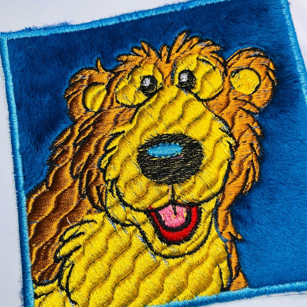 Bear in the big blue House Embroidered Patch Handmade 4.75”X4.75” iron sew on
